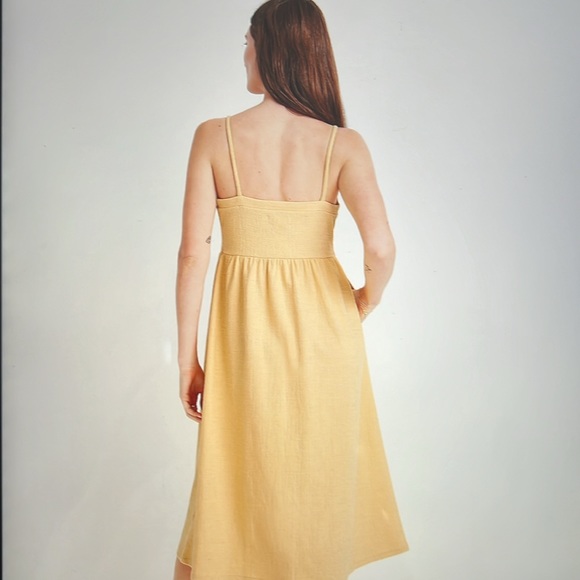 Madewell Cami Button-Front Textured Pickets Midi Dress Size Medium - Picture 2 of 12